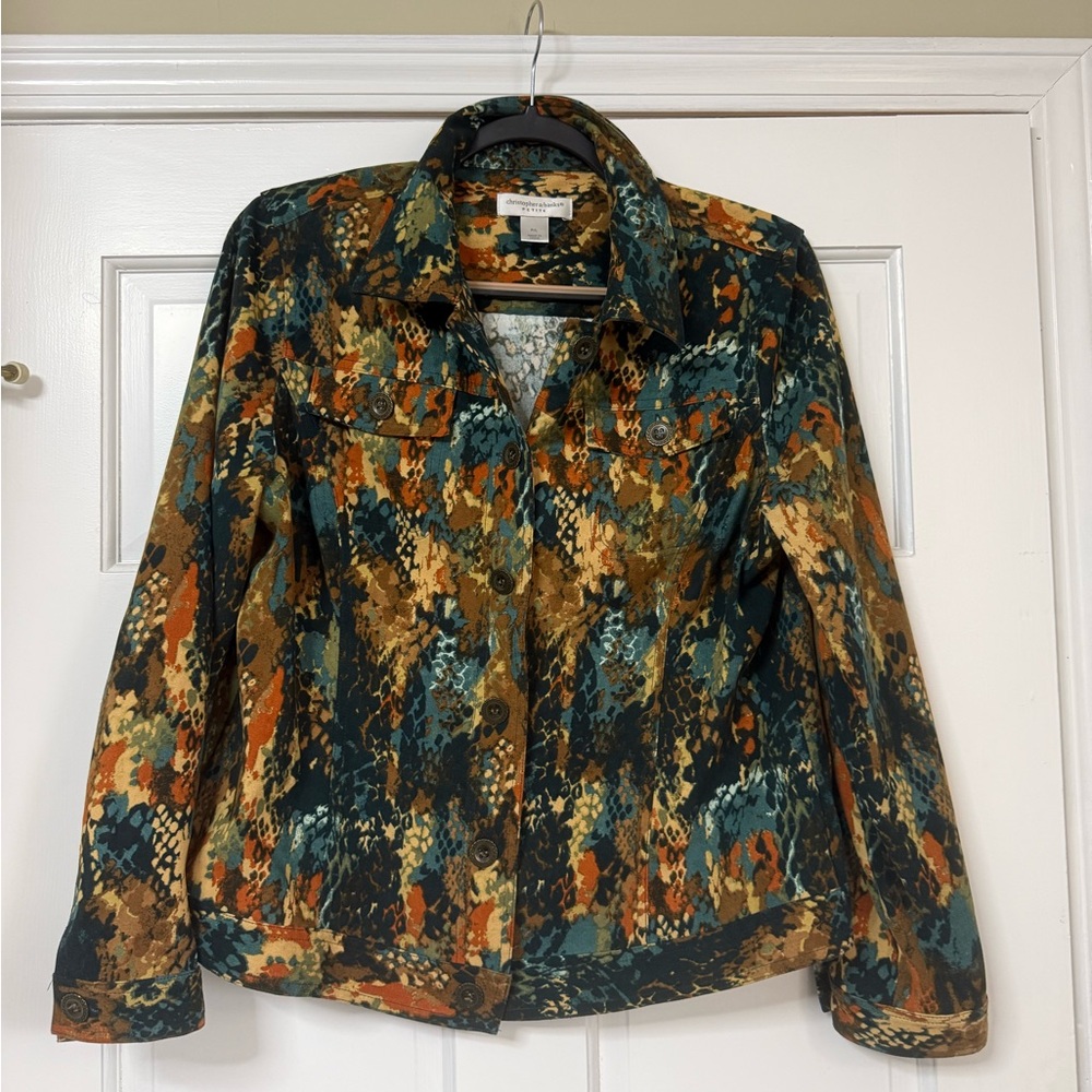 Christopher & Banks Size Petite Large Earthy Tones Jacket